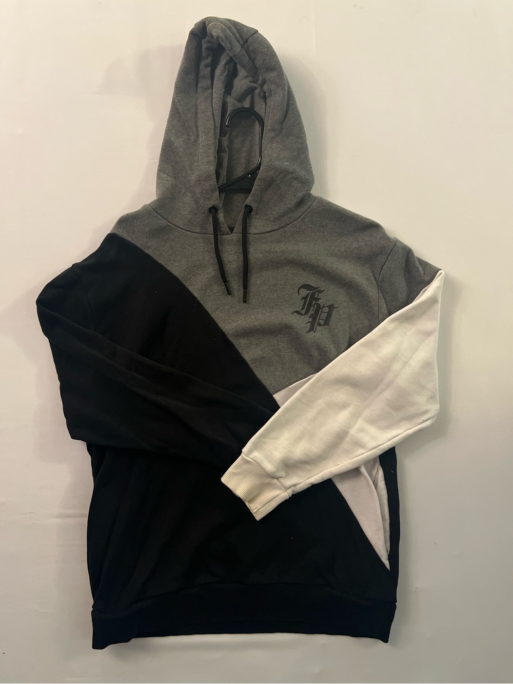 Men's Colorblock Hoodie - Gray/Black/White
